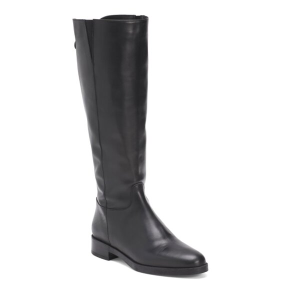 EMANUELE CRASTO Black Made In Italy Leather High Shaft Boots - Picture 1 of 2